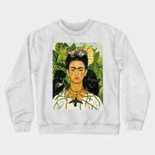 Frida Kahlo Self-Portrait with Thorn Necklace and Hummingbird 1940 Art Print Crewneck Sweatshirt